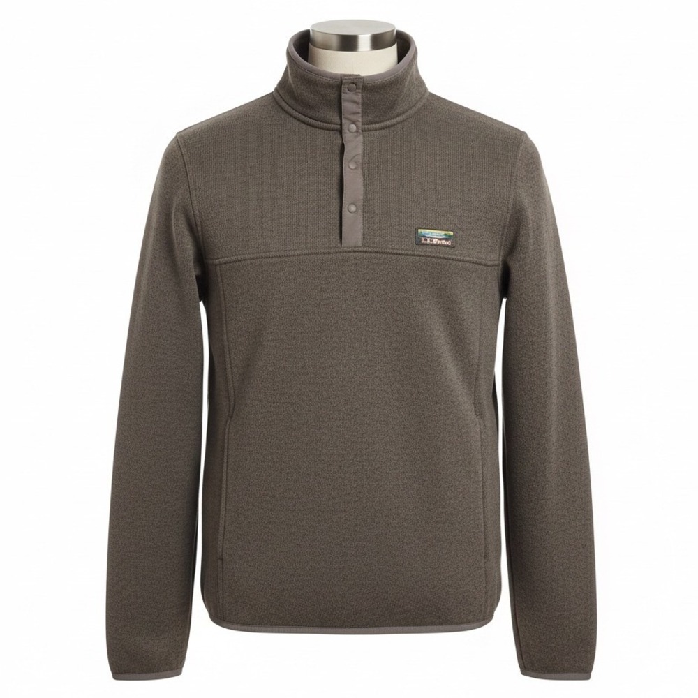 LL Bean Slightly‎ Fitted Fleece Pullover S Reg Olive Outdoor Classic Heritage